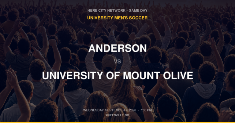 Anderson vs. University of Mount Olive — University Men's Soccer Game Day — Greenville, SC — Sep 9, 2026