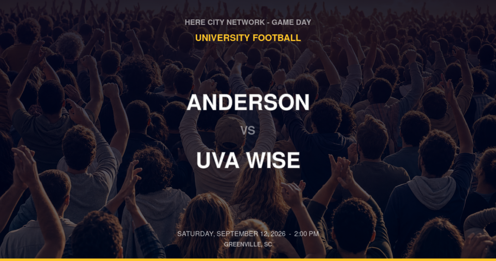Anderson vs. UVA Wise — University Football Game Day — Greenville, SC — Sep 12, 2026