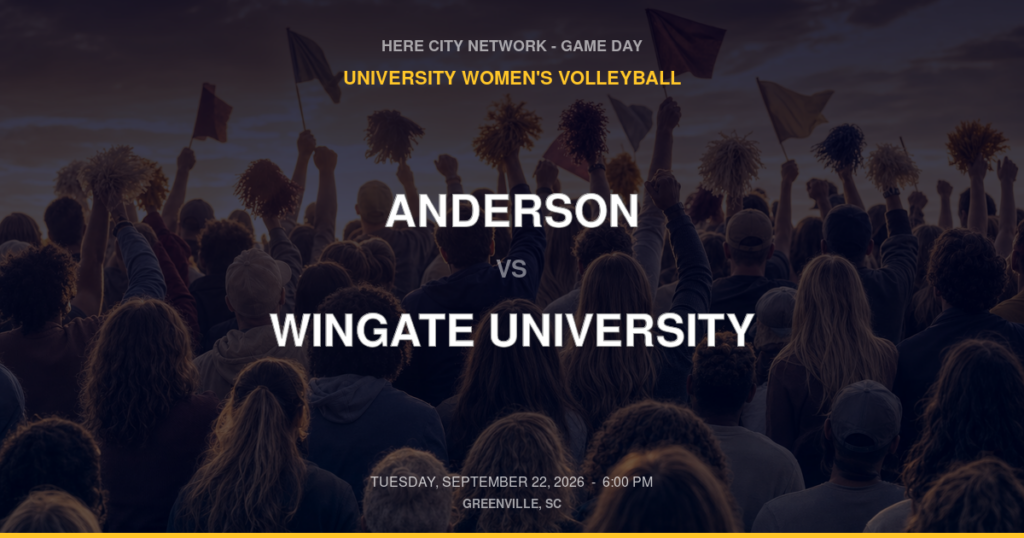 Anderson vs. Wingate University — University Women's Volleyball Game Day — Greenville, SC — Sep 22, 2026