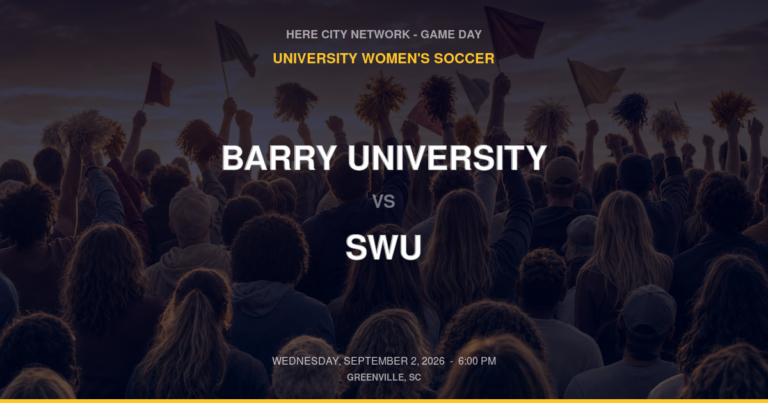 Barry University vs. SWU — University Women's Soccer Game Day — Greenville, SC — Sep 2, 2026