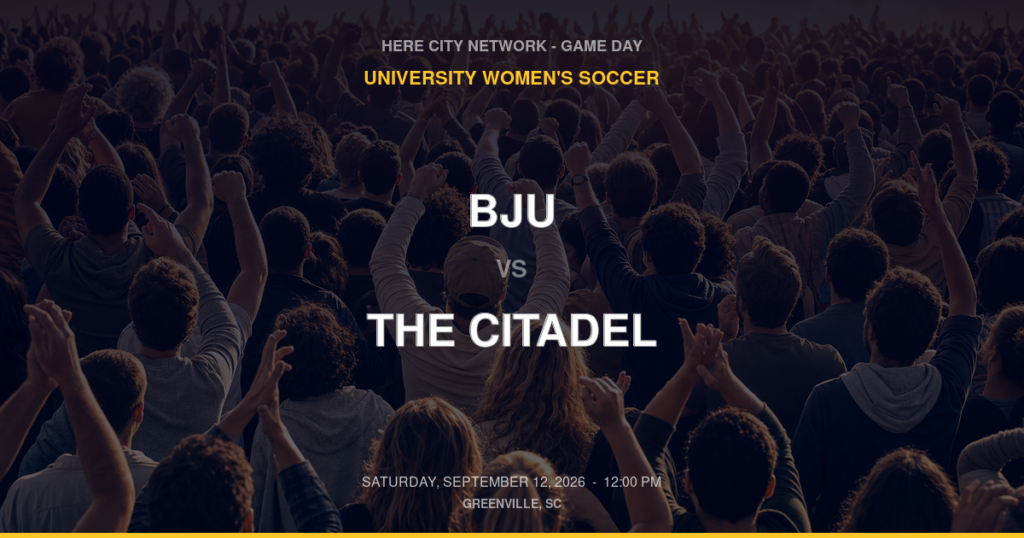 BJU vs. The Citadel — University Women's Soccer Game Day — Greenville, SC — Sep 12, 2026