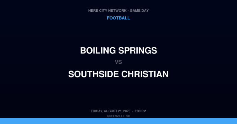 Boiling Springs vs. Southside Christian — Football Game Day — Greenville, SC — Aug 21, 2026