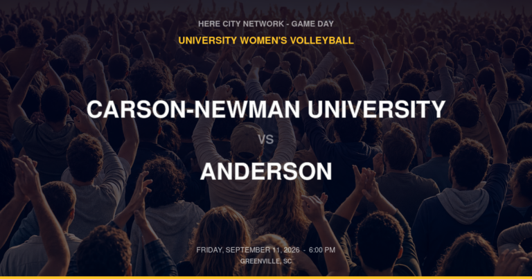 Carson-Newman University vs. Anderson — University Women's Volleyball Game Day — Greenville, SC — Sep 11, 2026