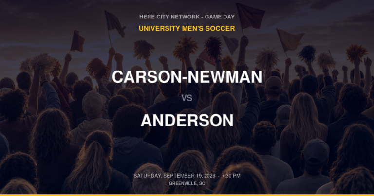 Carson-Newman vs. Anderson — University Men's Soccer Game Day — Greenville, SC — Sep 19, 2026