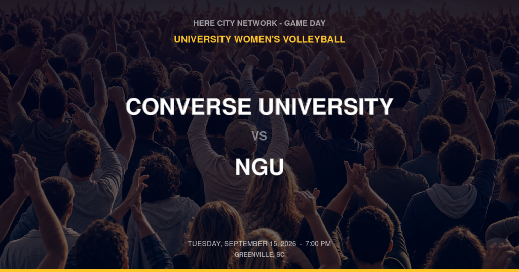 Converse University vs. NGU — University Women's Volleyball Game Day — Greenville, SC — Sep 15, 2026
