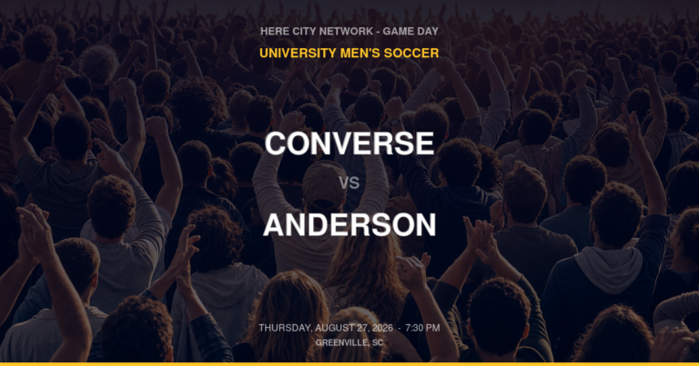 Converse vs. Anderson — University Men's Soccer Game Day — Greenville, SC — Aug 27, 2026