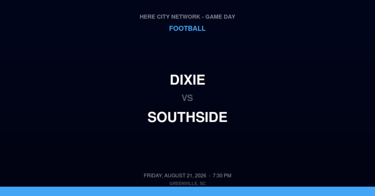 Dixie vs. Southside — Football Game Day — Greenville, SC — Aug 21, 2026