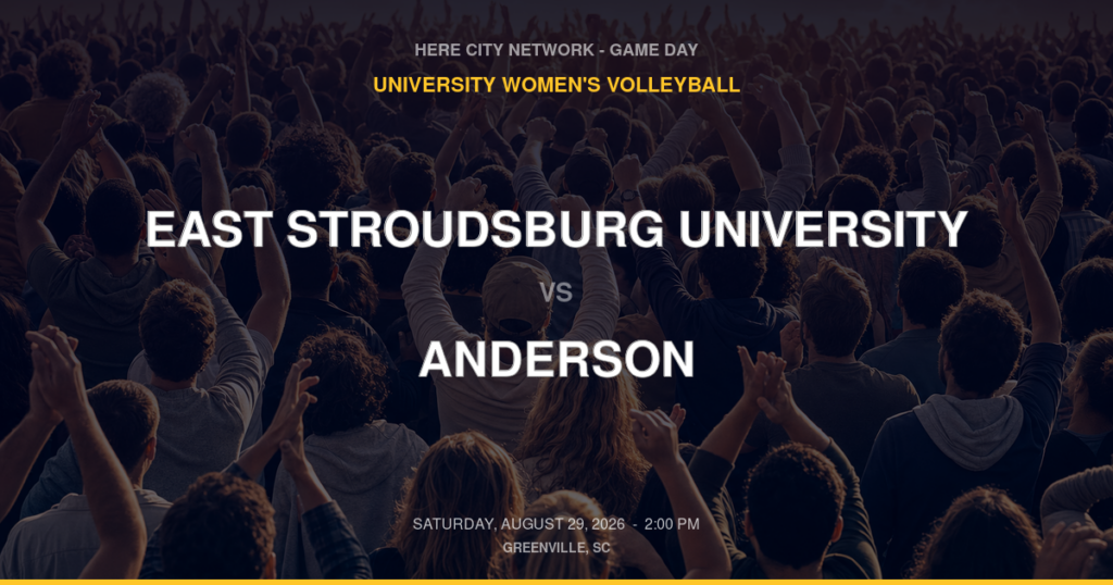 East Stroudsburg University vs. Anderson — University Women's Volleyball Game Day — Greenville, SC — Aug 29, 2026