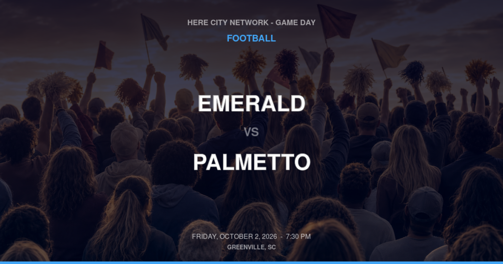 Emerald vs. Palmetto — Football Game Day — Williamston, SC — Oct 2, 2026