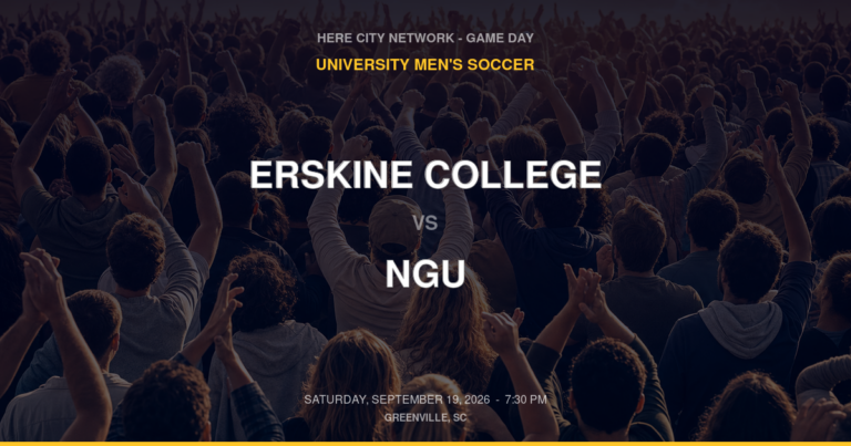 Erskine College vs. NGU — University Men's Soccer Game Day — Greenville, SC — Sep 19, 2026