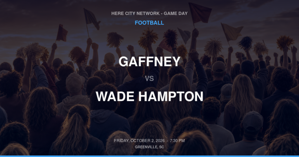Gaffney vs. Wade Hampton — Football Game Day — Greenville, SC — Oct 2, 2026