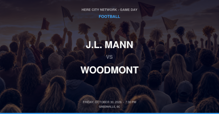 J.L. Mann vs. Woodmont — Football Game Day — Piedmont, SC — Oct 30, 2026