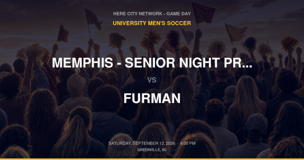 Memphis – Senior Night Presented by YMCA of Greenville vs. Furman — University Men's Soccer Game Day — Greenville, SC — Sep 12, 2026