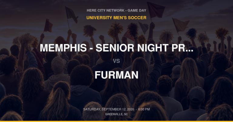 Memphis - Senior Night Presented by YMCA of Greenville vs. Furman — University Men's Soccer Game Day — Greenville, SC — Sep 12, 2026