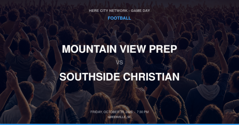 Mountain View Prep vs. Southside Christian — Football Game Day — Simpsonville, SC — Oct 30, 2026