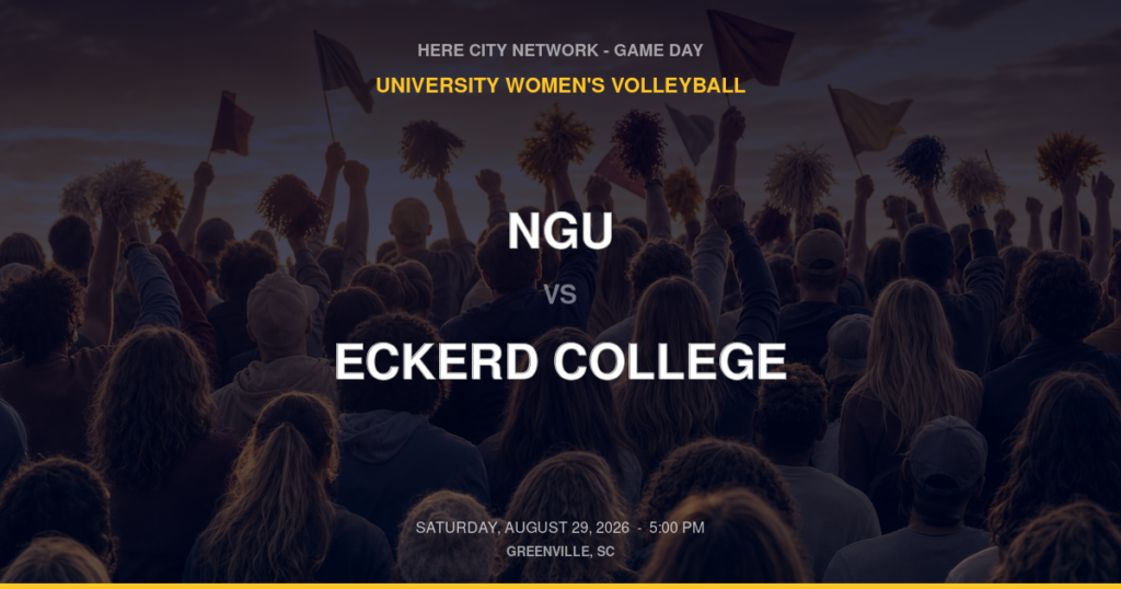 NGU vs. Eckerd College — University Women's Volleyball Game Day — Greenville, SC — Aug 29, 2026