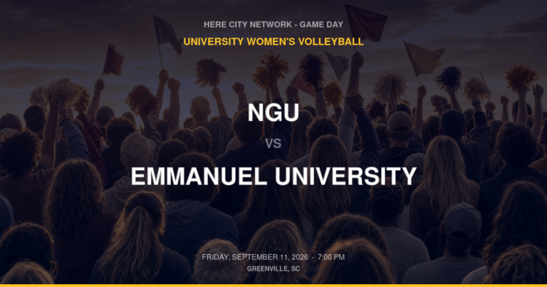 NGU vs. Emmanuel University — University Women's Volleyball Game Day — Greenville, SC — Sep 11, 2026