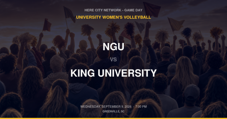 NGU vs. King University — University Women's Volleyball Game Day — Greenville, SC — Sep 9, 2026