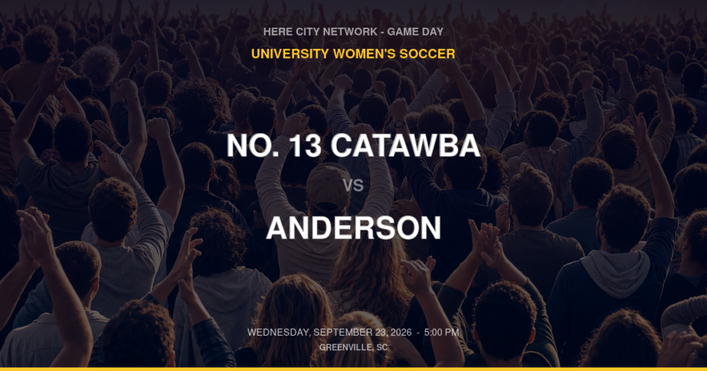 No. 13 Catawba vs. Anderson — University Women's Soccer Game Day — Greenville, SC — Sep 23, 2026