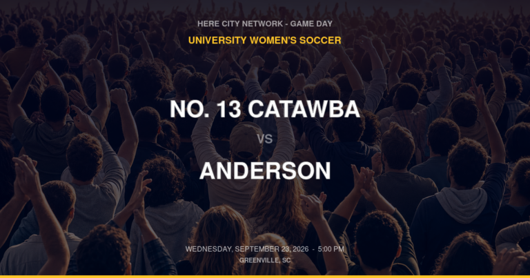 No. 13 Catawba vs. Anderson — University Women's Soccer Game Day — Greenville, SC — Sep 23, 2026
