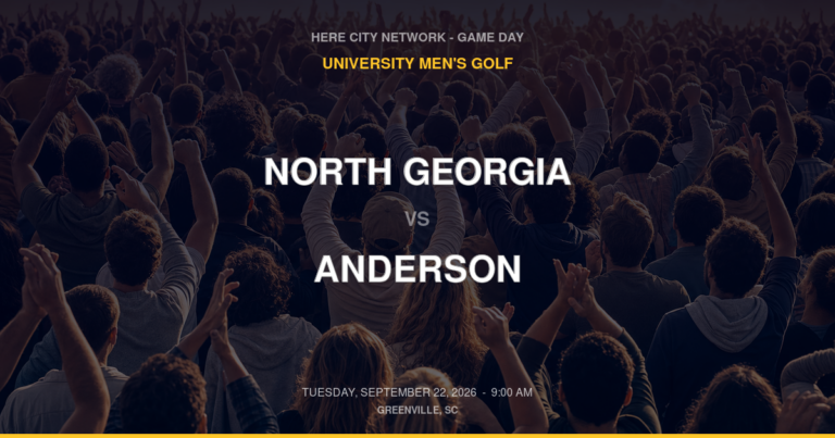 North Georgia vs. Anderson — University Men's Golf Game Day — Greenville, SC — Sep 22, 2026