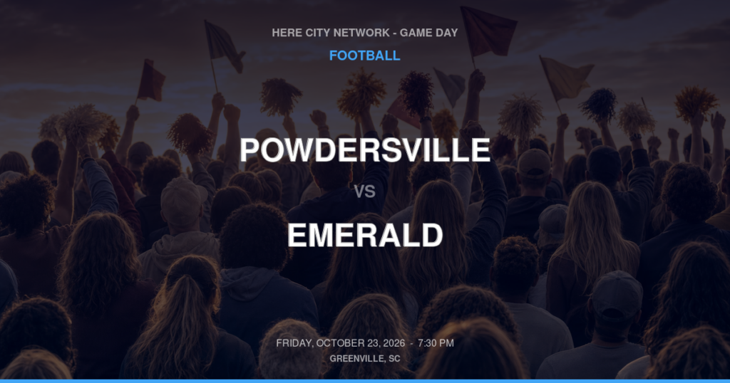 Powdersville vs. Emerald — Football Game Day — Greenwood, SC — Oct 23, 2026