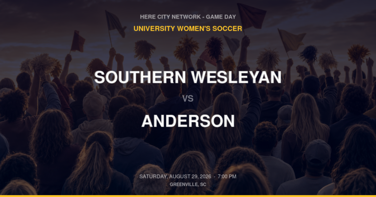 Southern Wesleyan vs. Anderson — University Women's Soccer Game Day — Greenville, SC — Aug 29, 2026