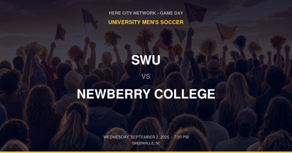 SWU vs. Newberry College — University Men's Soccer Game Day — Greenville, SC — Sep 2, 2026