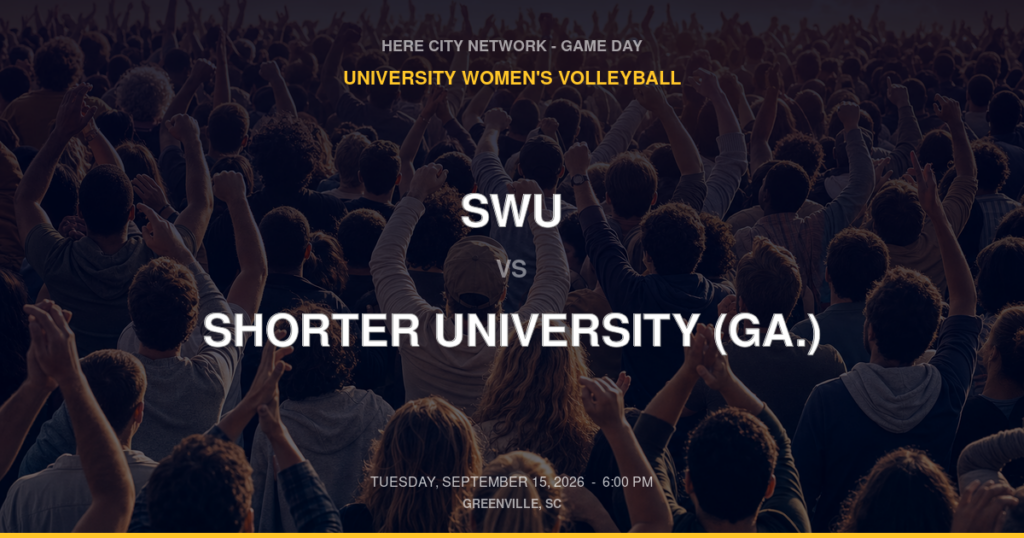 SWU vs. Shorter University (Ga.) — University Women's Volleyball Game Day — Greenville, SC — Sep 15, 2026