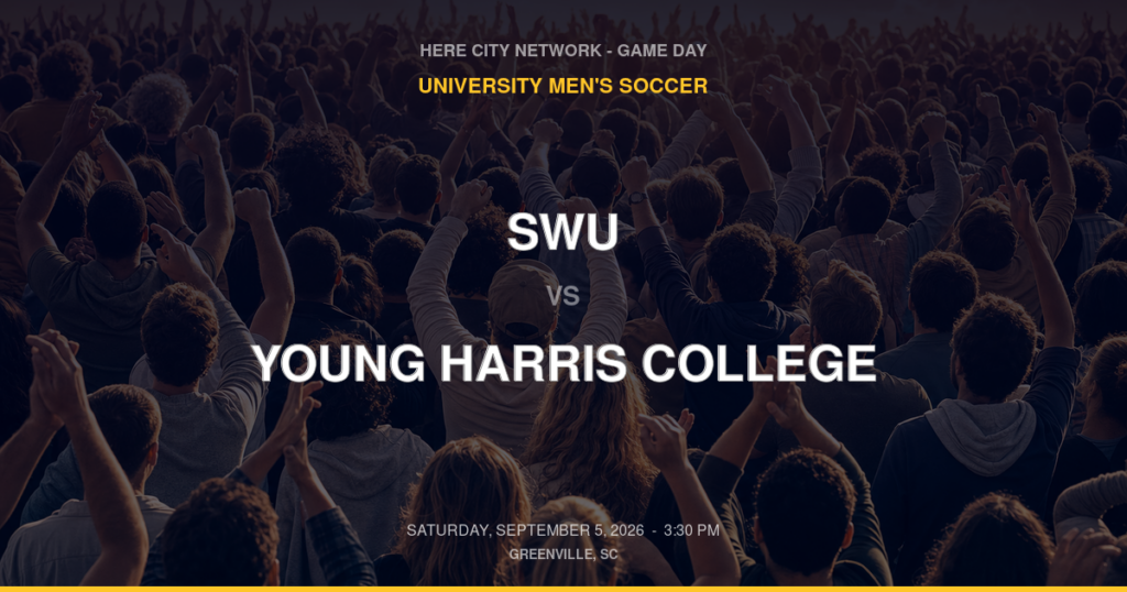 SWU vs. Young Harris College — University Men's Soccer Game Day — Greenville, SC — Sep 5, 2026
