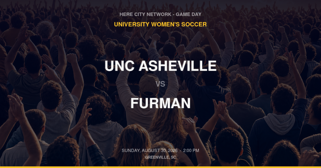 UNC Asheville vs. Furman — University Women's Soccer Game Day — Greenville, SC — Aug 30, 2026