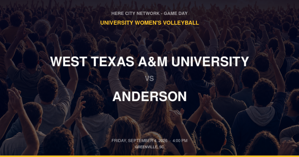 West Texas A&M University vs. Anderson — University Women's Volleyball Game Day — Greenville, SC — Sep 4, 2026