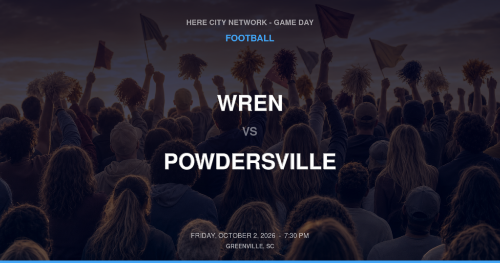 Wren vs. Powdersville — Football Game Day — Greenville, SC — Oct 2, 2026